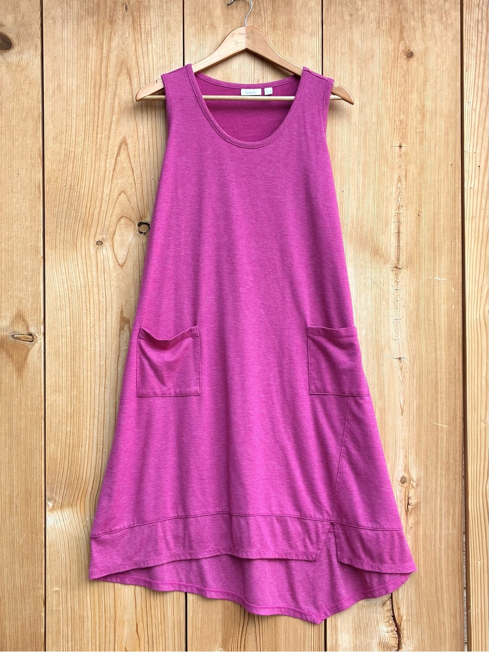 Logo Lounge by Lori Goldschmied Pink Sleeveless Dress With Pockets Sz Large